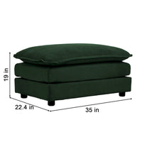 Canapé d'angle en U vert à 6 places avec 3 poufs et oreillers