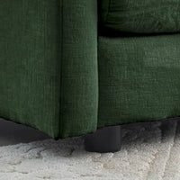 Canapé d'angle en U vert à 6 places avec 3 poufs et oreillers