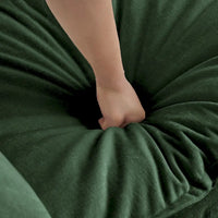 Canapé d'angle en U vert à 6 places avec 3 poufs et oreillers