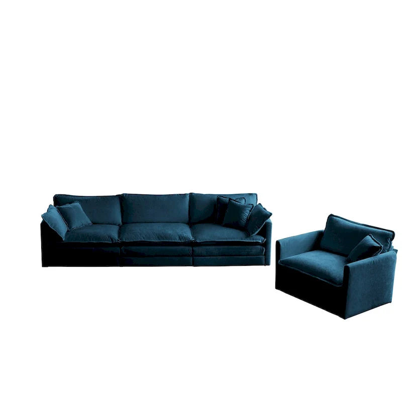 Ensemble canapé sectionnel 2 pièces en chenille pour salon