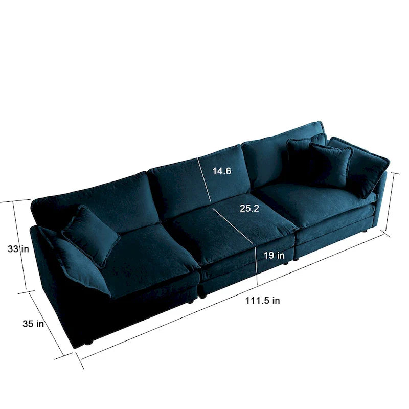 Ensemble canapé sectionnel 2 pièces en chenille pour salon