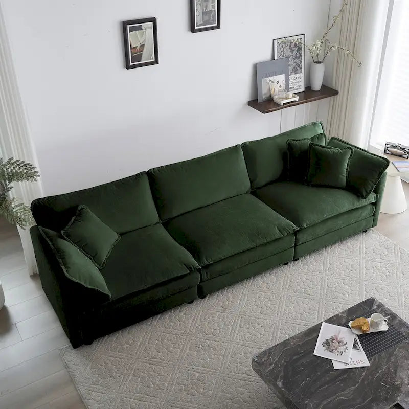 Ensemble canapé sectionnel 2 pièces en chenille pour salon