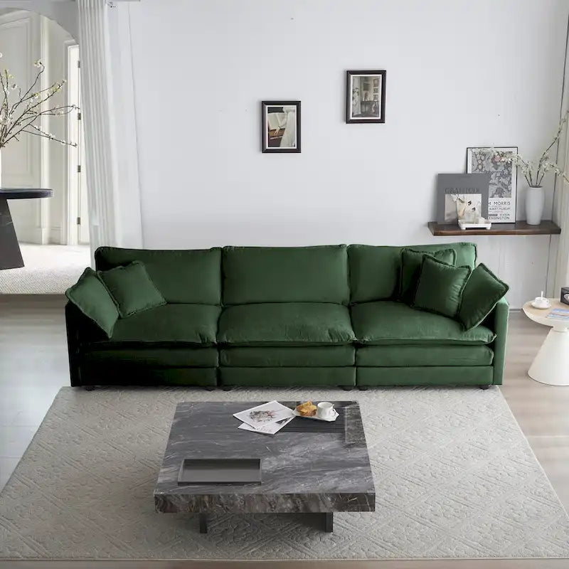 Ensemble canapé sectionnel 2 pièces en chenille pour salon