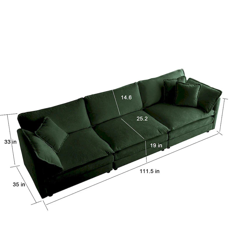 Ensemble canapé sectionnel 2 pièces en chenille pour salon
