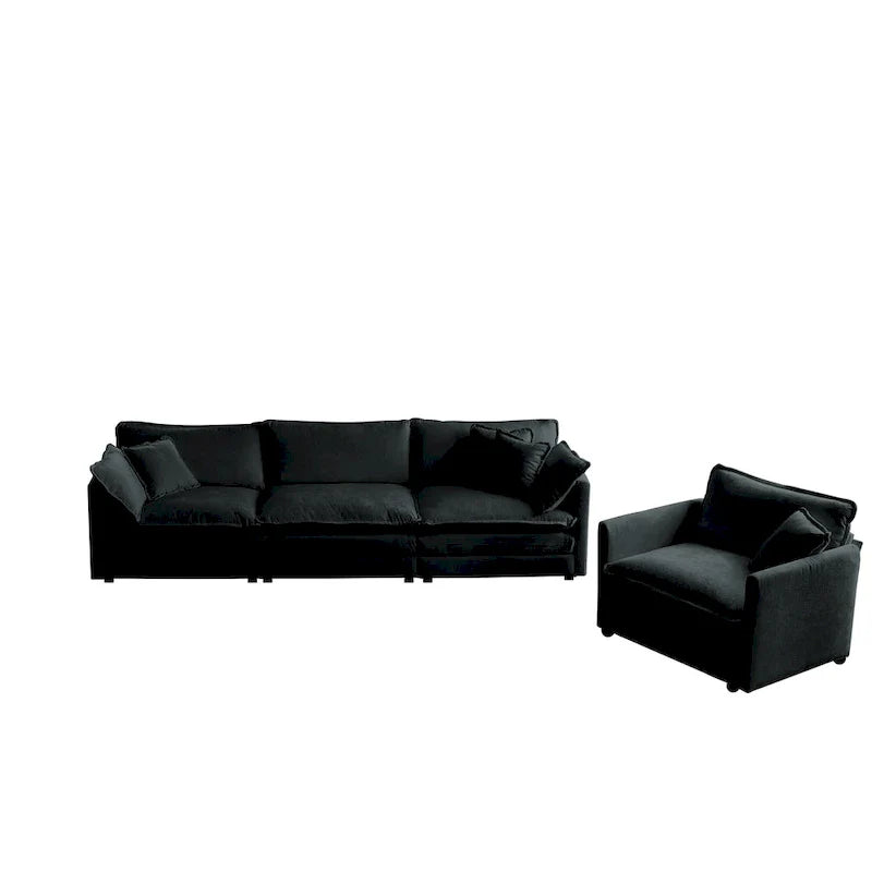 Ensemble canapé sectionnel 2 pièces en chenille pour salon