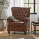 Fauteuil inclinable à bascule arrière, repose-pieds, dossier à boutons, clous décoratifs