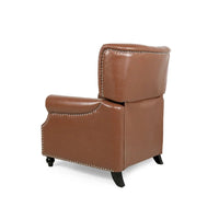 Fauteuil inclinable à bascule arrière, repose-pieds, dossier à boutons, clous décoratifs