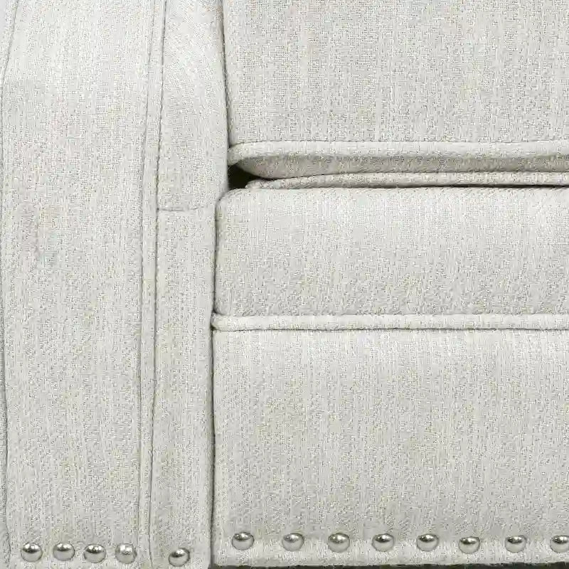 Fauteuil inclinable à bascule arrière, repose-pieds, dossier à boutons, clous décoratifs