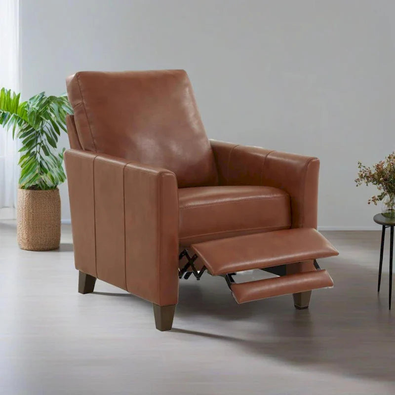 Pablo Fauteuil inclinable moderne en similicuir caramel