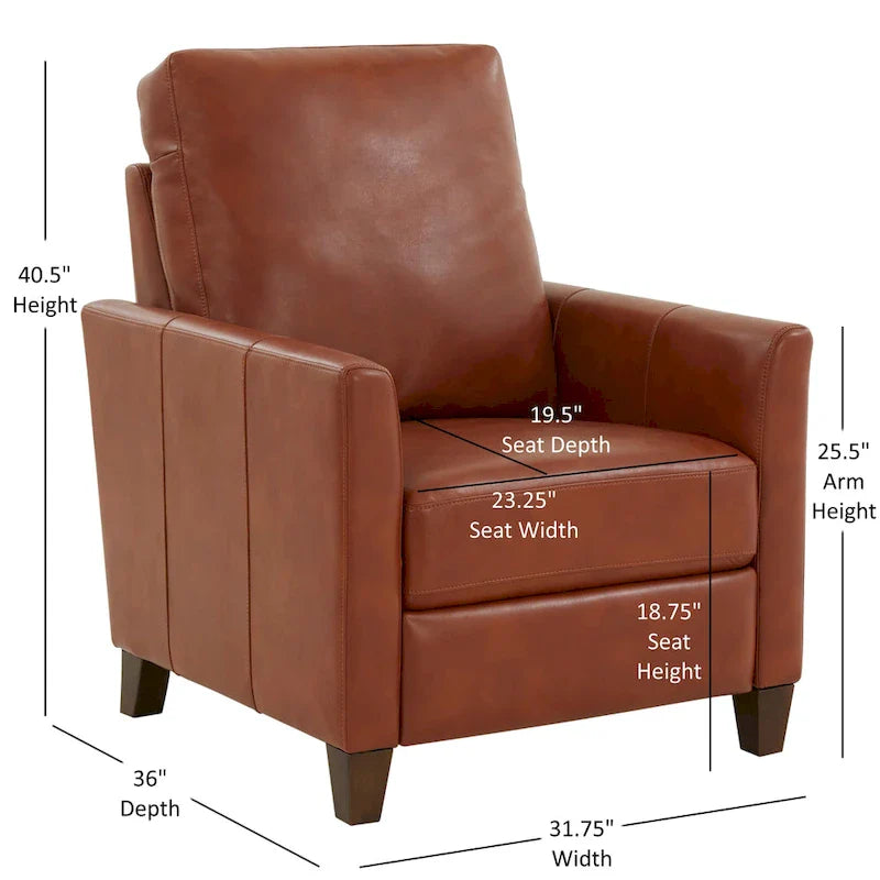 Pablo Fauteuil inclinable moderne en similicuir caramel