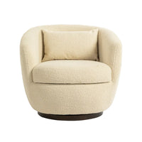 Fauteuil club pivotant rembourré beige 37,2 avec rangement et design ergonomique
