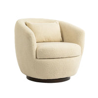 Fauteuil club pivotant rembourré beige 37,2 avec rangement et design ergonomique