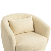 Fauteuil club pivotant rembourré beige 37,2 avec rangement et design ergonomique