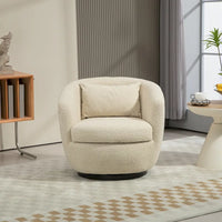 Fauteuil club pivotant rembourré beige 37,2 avec rangement et design ergonomique