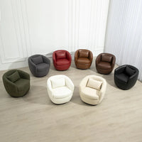 Fauteuil club pivotant rembourré beige 37,2 avec rangement et design ergonomique