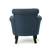 Fauteuil de club tapissé bleu marine 31 avec clous décoratifs
