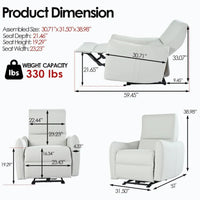 Fauteuil inclinable électrique avec port USB, fauteuil inclinable mural peu encombrant