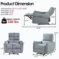 Fauteuil inclinable électrique avec port USB, fauteuil inclinable mural peu encombrant