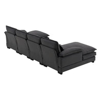 Canapé sectionnel convertible en U modulaire 6 places, rembourré et moderne