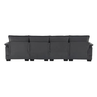 Canapé sectionnel convertible en U modulaire 6 places, rembourré et moderne