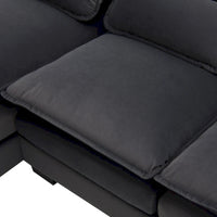 Canapé sectionnel convertible en U modulaire 6 places, rembourré et moderne