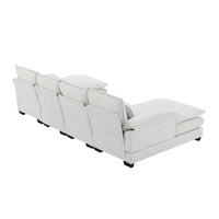 Canapé sectionnel convertible en U modulaire 6 places, rembourré et moderne