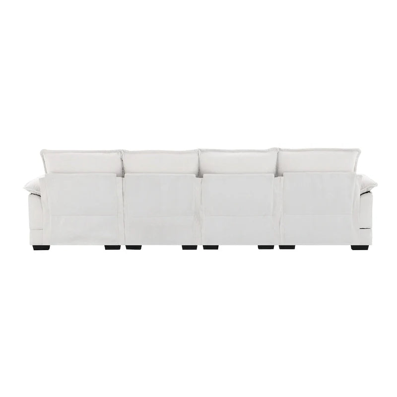 Canapé sectionnel convertible en U modulaire 6 places, rembourré et moderne