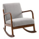 Fauteuil à bascule moderne gris à dossier haut de 64,3 cm avec base en bois massif