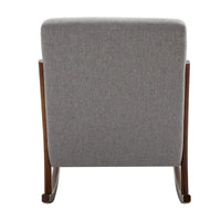 Fauteuil à bascule moderne gris à dossier haut de 64,3 cm avec base en bois massif