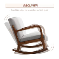 Fauteuil à bascule moderne gris à dossier haut de 64,3 cm avec base en bois massif