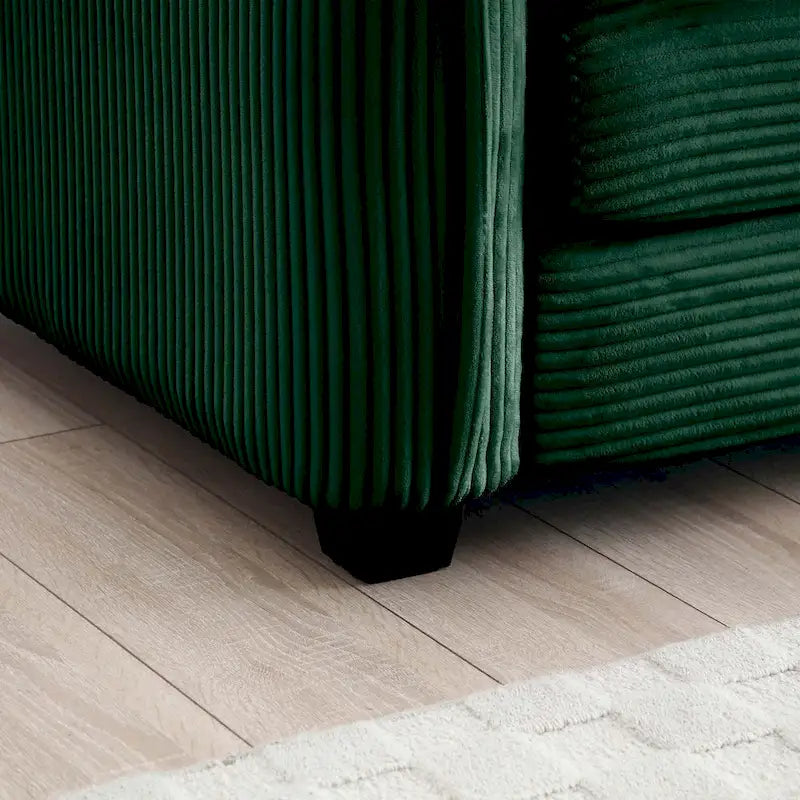 Canapé sectionnel modulable convertible 6 pièces en velours côtelé avec 3 ottomans amovibles et 5 coussins, combinaison libre