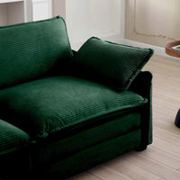 Canapé sectionnel modulable convertible 6 pièces en velours côtelé avec 3 ottomans amovibles et 5 coussins, combinaison libre