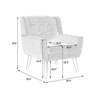 Fauteuil d'appoint capitonné en velours vert 29,53 avec pieds en bois massif noir