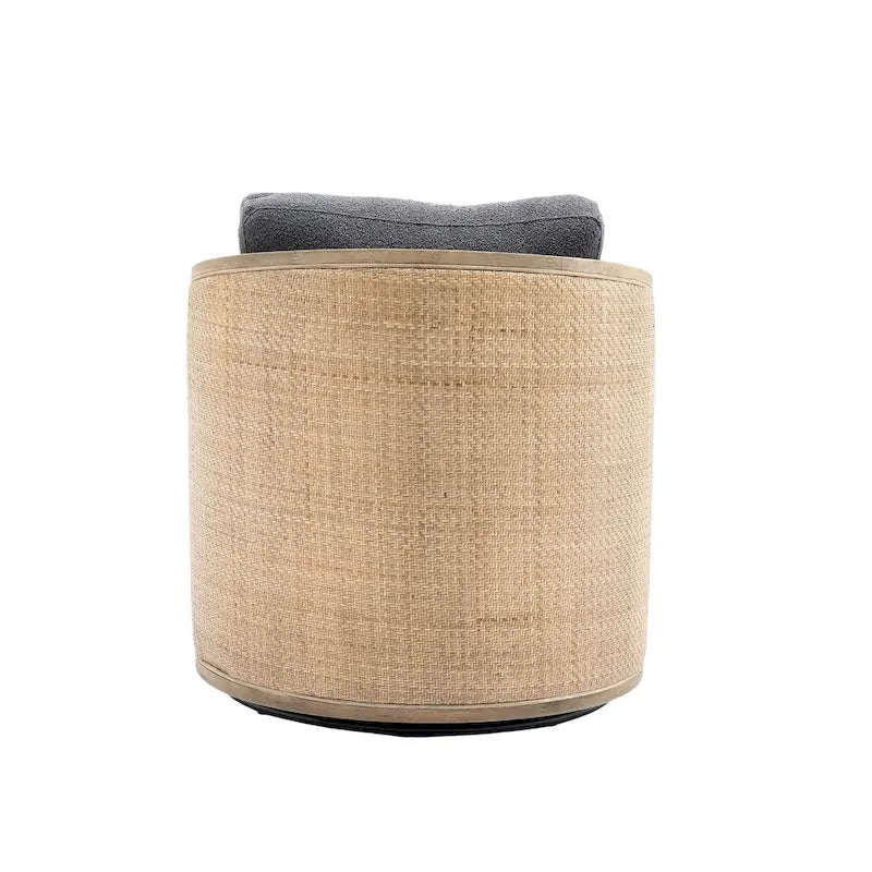 Fauteuil club pivotant à 360° en tissu noir carbone 30.12 avec cadre en bois dur robuste