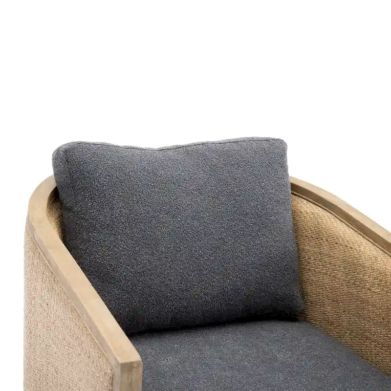 Fauteuil club pivotant à 360° en tissu noir carbone 30.12 avec cadre en bois dur robuste