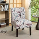 Fauteuil d'appoint capitonné Floral Violet 29,13 po avec pieds en bois