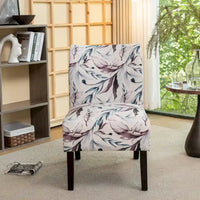 Fauteuil d'appoint capitonné Floral Violet 29,13 po avec pieds en bois
