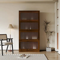 Bibliothèque contemporaine à dos fermé, portes vitrées, meuble de rangement de bureau, meuble bas pleine hauteur