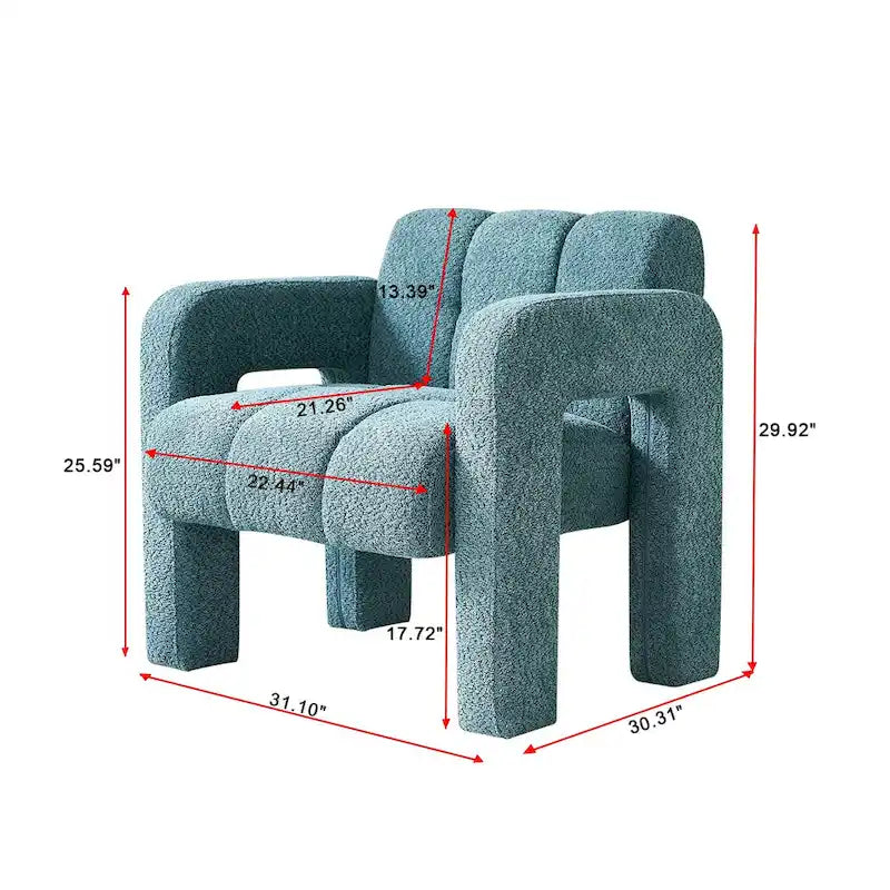 Fauteuil d'appoint Vert Moderne 31.1 avec Mousse Haute Densité