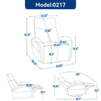 Fauteuil inclinable électrique pivotant et à bascule en cuir, pivotement max 270 degrés, mécanisme robuste avec USB et Type-C