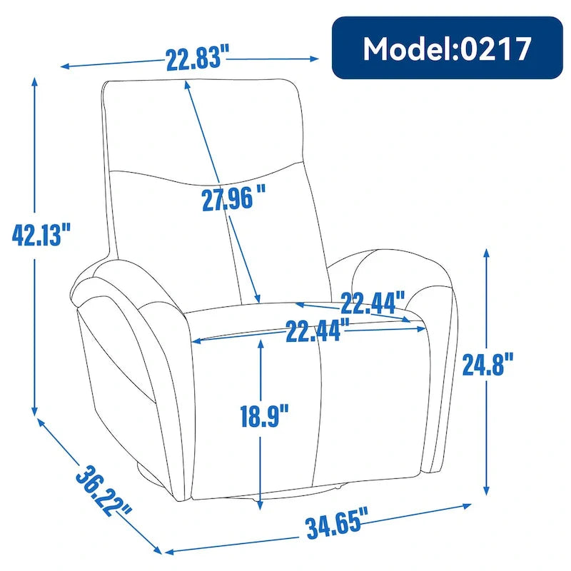 Fauteuil inclinable électrique pivotant et à bascule en cuir, pivotement max 270 degrés, mécanisme robuste avec USB et Type-C