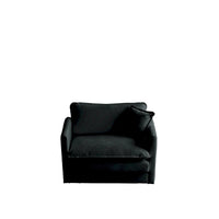 Ensemble de canapés 3 pièces en chenille noire avec causeuse et 2 canapés simples