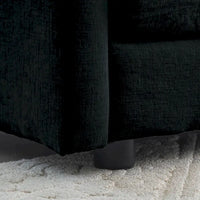 Ensemble de canapés 3 pièces en chenille noire avec causeuse et 2 canapés simples