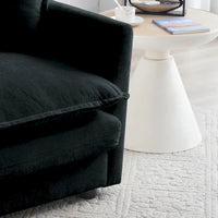 Ensemble de canapés 3 pièces en chenille noire avec causeuse et 2 canapés simples