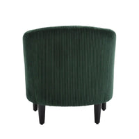 Fauteuil tonneau rembourré Emerald 24.8 avec pieds en bois et oreillers