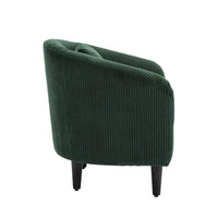 Fauteuil tonneau rembourré Emerald 24.8 avec pieds en bois et oreillers