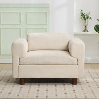 Fauteuil d'appoint en velours tissé de 45,5 W avec coussin haute densité
