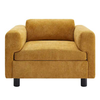 Fauteuil d'appoint en velours tissé de 45,5 W avec coussin haute densité