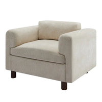 Fauteuil d'appoint en velours tissé de 45,5 W avec coussin haute densité