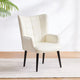 Fauteuil d'appoint moderne crème en similicuir de 24,4 po